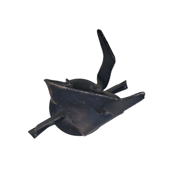 Metal Atlas Sculpture Candle Holder Stand 7" Man Carrying World On Back - Picture 9 of 9